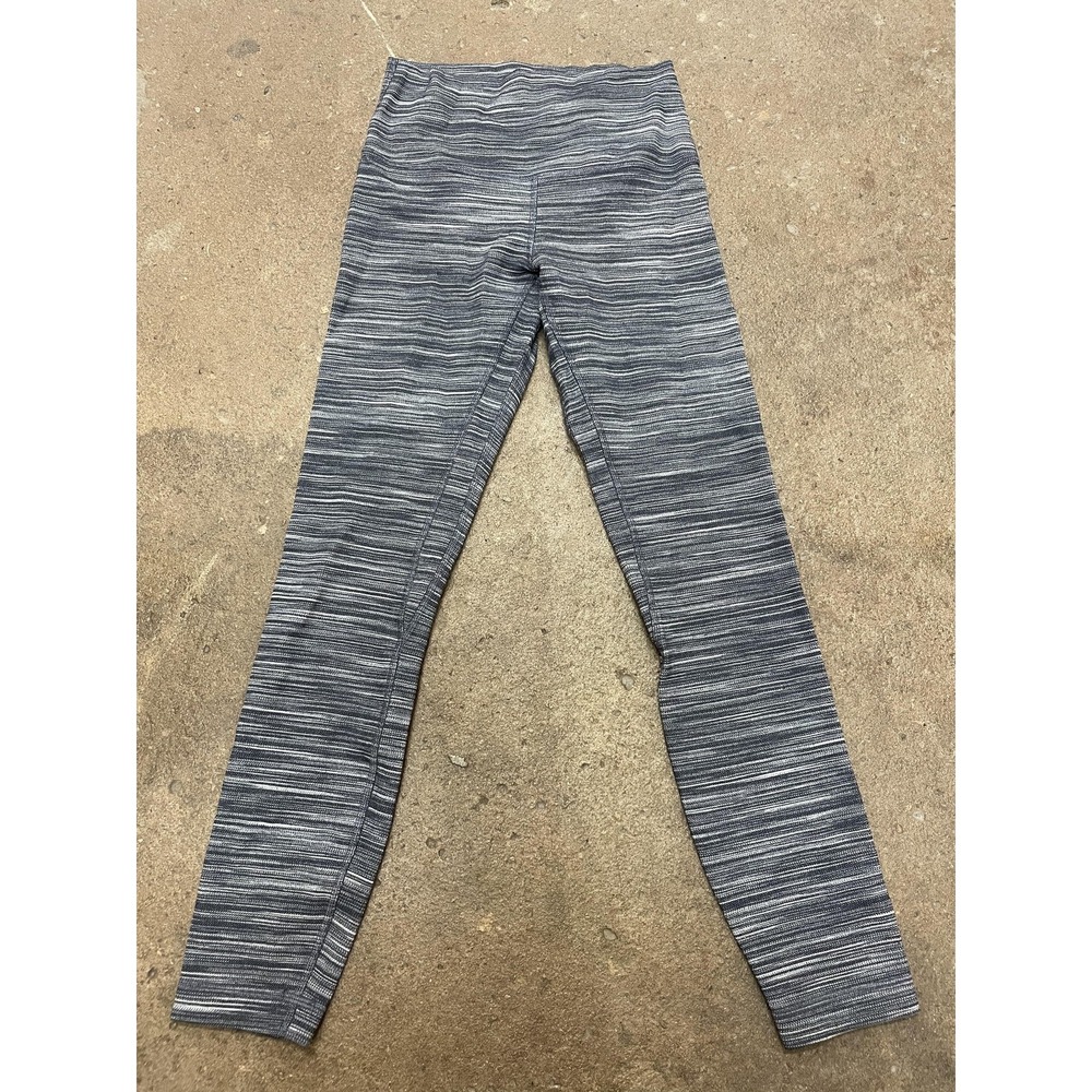 Lululemon Leggings Womens Black Gray Space Dye Yoga Athletic Pants Heathered